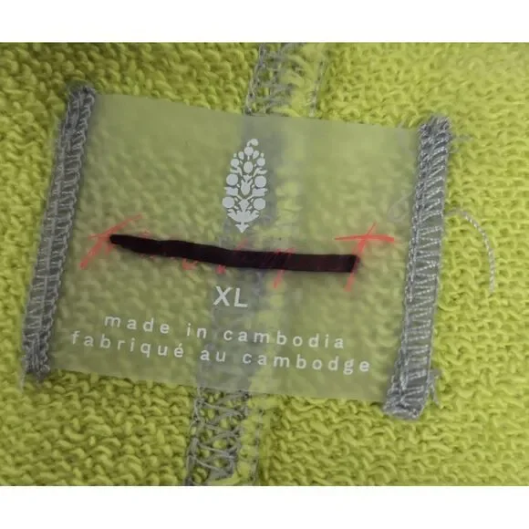 Free People Sweatshirt Womens XL Split‎ Second Pullover Half Zip Funnel Neck OS - Picture 4 of 9